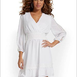 EYELET-SLEEVE FLARE DRESS - LILY & CALI - New with Tags